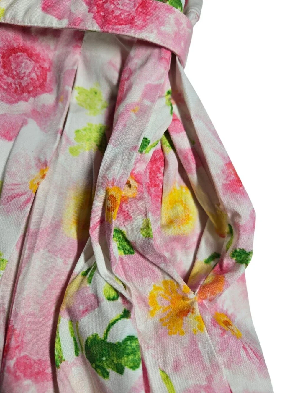 Frances Valentine Isabella Belted Floral Shirt Dress Pink Poppy Pockets